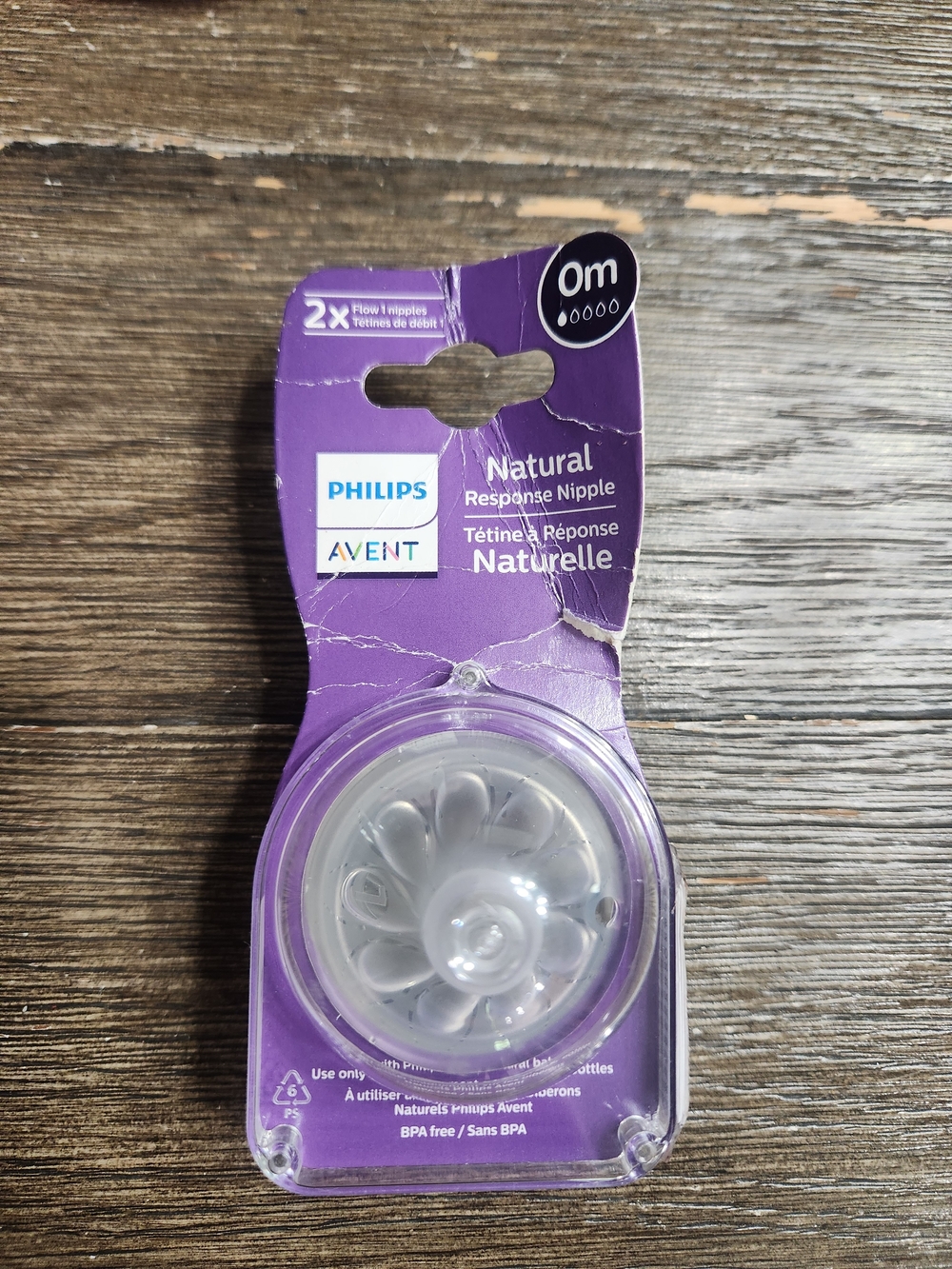 Philips Avent Natural Response Silicone Nipple - Purple Packaging